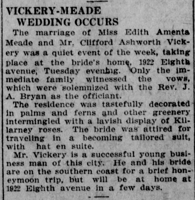 Edith Amenta Meade-Clifford Ashworth VIckery